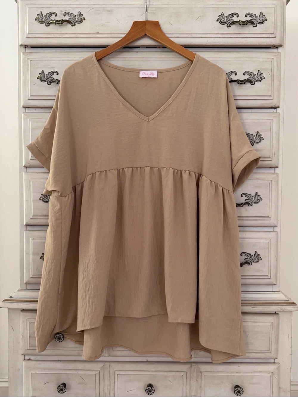 Beige Babydoll Top - Picture 2 of 5